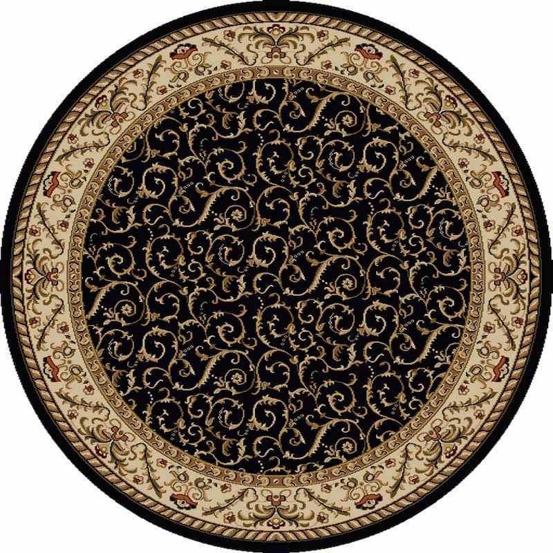 Admire Home Living Amalfi Transitional Scroll Pattern Area Rug