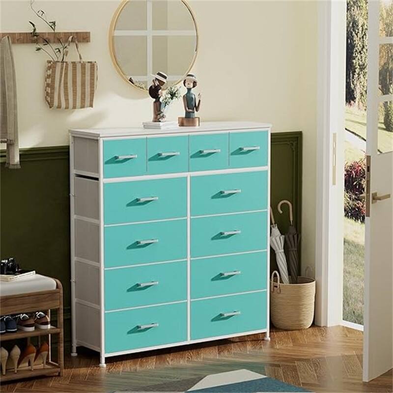 Large Tall Dresser for Closet - Cyan