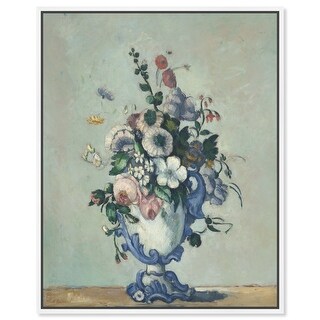 Paul Cezanne-Flowers In A Rococo Vase Vintage Classic Canvas Wall Art by Art Remedy
