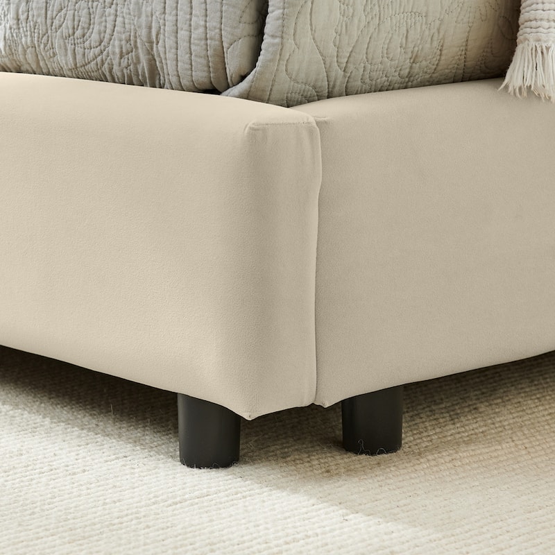 Velvet fabric Full Size Upholstered Tufted DayBed
