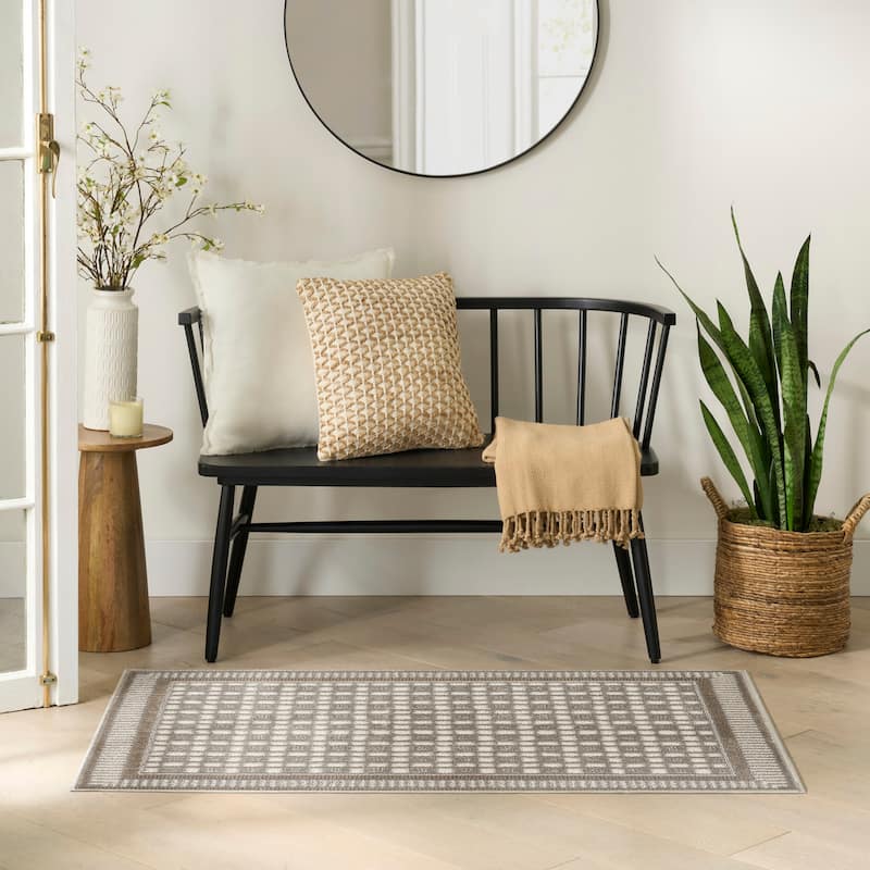 Nourison Nordic Indoor only Geometric Area Rug - 2' x 3' - Ivory/Grey - Rectangle