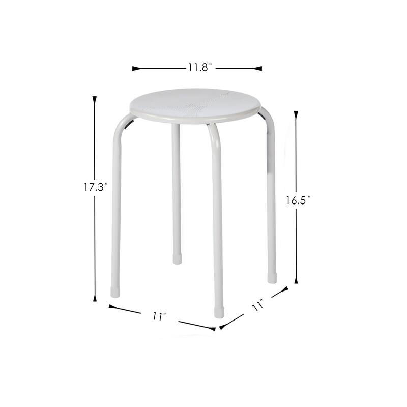 FurnitureR Metal Round Stool Set of 4/6 Stackable Backless Stools for Kitchen Home