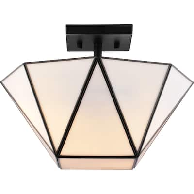 Vaxcel Lighting C0330 Burnett 2 Light 14" Wide Semi-Flush Bowl Ceiling