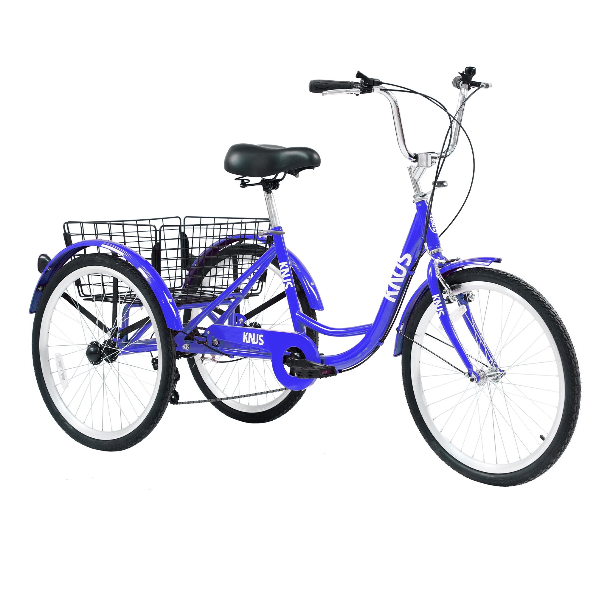 Modern 24 Inch Adult 3 Wheel Bikes with Large Shopping Basket