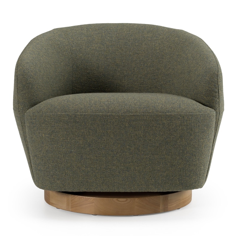 Divani Casa Agatha Modern Hemp Fabric Swivel Accent Chair