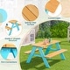 preview thumbnail 9 of 10, Children Outdoor Wooden Table with Bench Seats for Indoor and Outdoor Use - 35" x 14" x 20" (L x W x H)