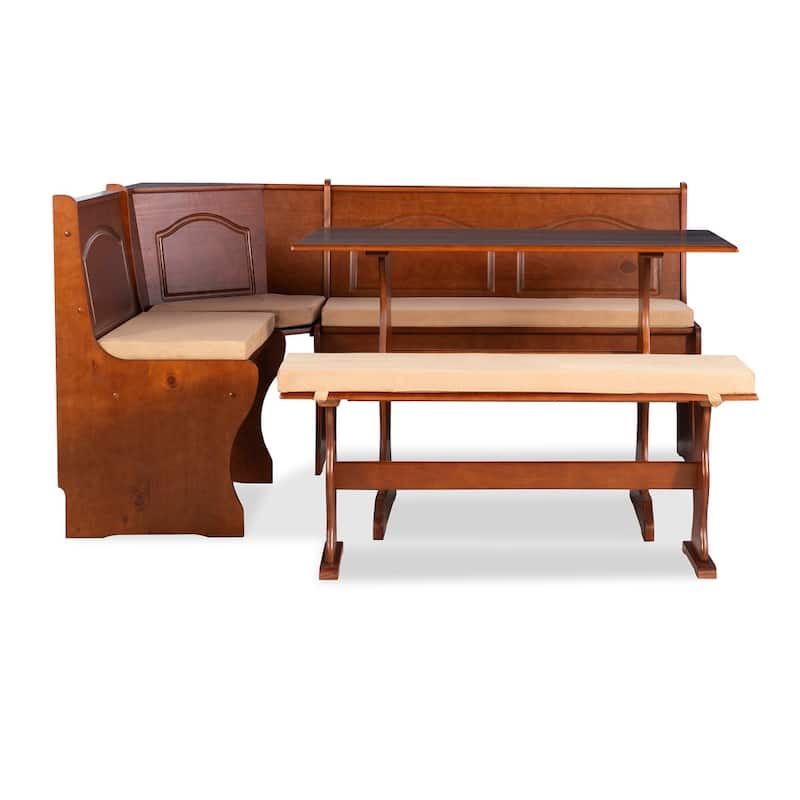 Linon Cupcini Beige Microfiber Cushions for Dining Nook
