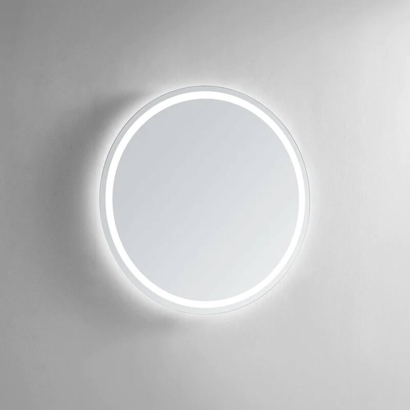 Modern Mirrors Solstice Round LED Lighted Bathroom Vanity Mirror, Wall Mounted Makeup Mirror with Defogger - 24 Inches - 24*24*