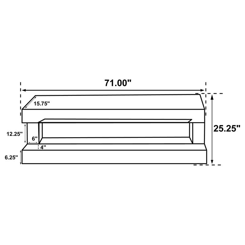 Vallerie 71" TV Stand With Visual Flame Box