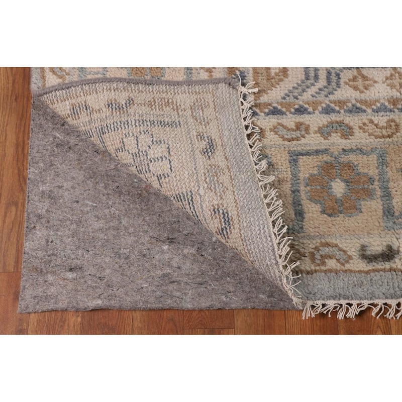 Ivory & Gray Khotan Oriental Area Rug Handmade Wool Carpet - 8'9"x 11'10"