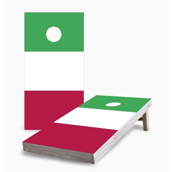 slide 2 of 7, Italian Flag Cornhole Game (Choose Wraps or Boards) 2x4 Boards (24" x 48") - Include ALL Accessories