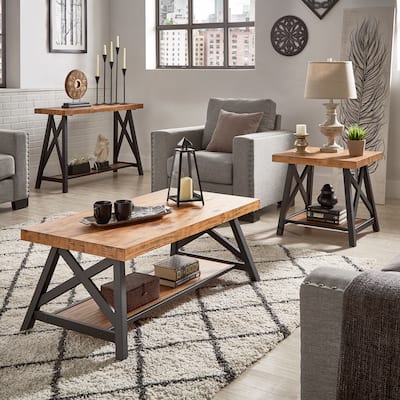 Bryson Rustic X-Base Accent Tables by iNSPIRE Q Classic