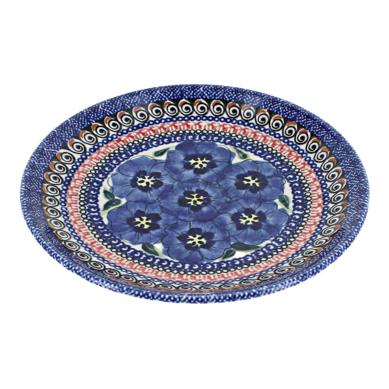 Blue Rose Polish Pottery Zaklady Dessert Plate - Blue Art