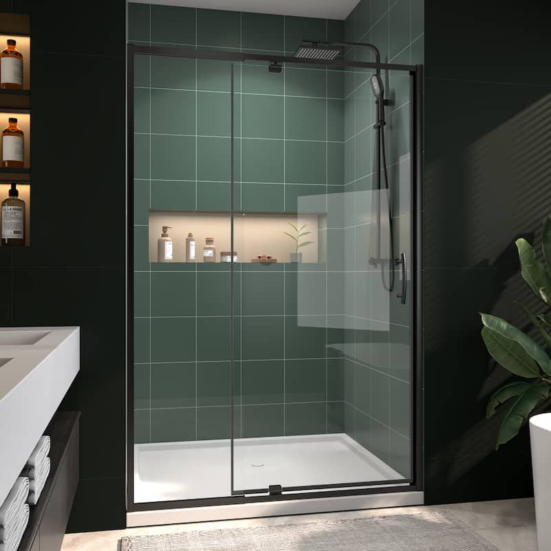 Modland 48"x71" Pivot Swing Semi-Frameless Shower Door with 1/4" Tempered Clear Glass
