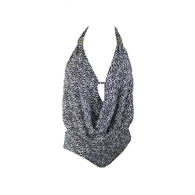 black and white leopard print swimsuit