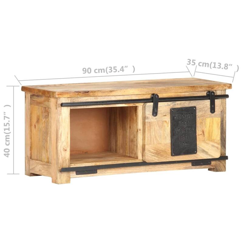 vidaXL TV Stand 35.4"x13.8"x15.7" Solid Wood Mango