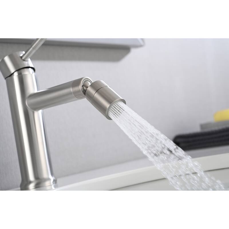Single Handle Bathroom Sink Faucet with 360° Swivel Aerator and Dual Water Flow Mode, Anti Corrosion and Scratch Resistant