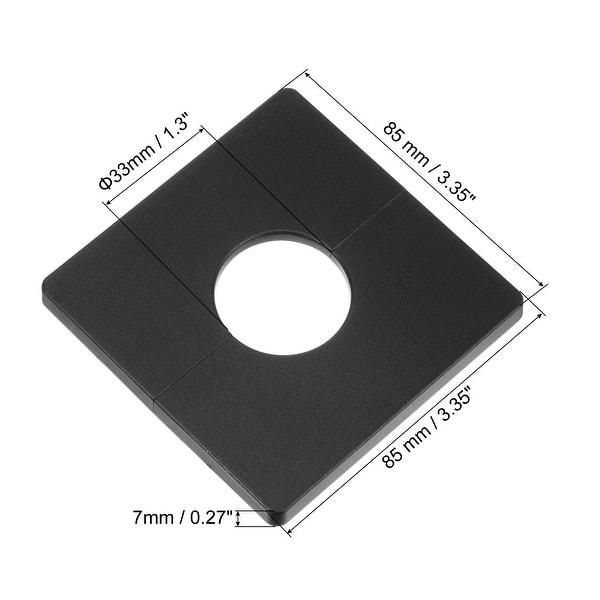 dimension image slide 7 of 8, Wall Split Flange, ABS Square Self-Adhesive Escutcheon Plate with Diameter Hole, Water Pipe Cover for Water Faucet Decorations