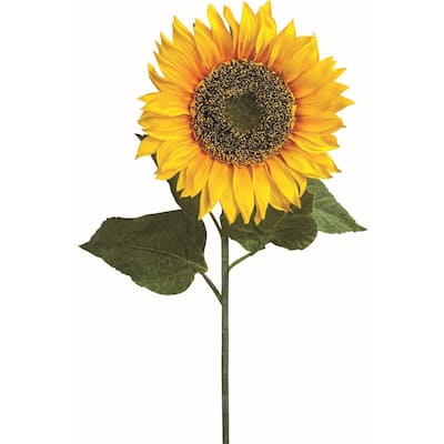 Single Sunflower Stem Artificial Flower - Yellow