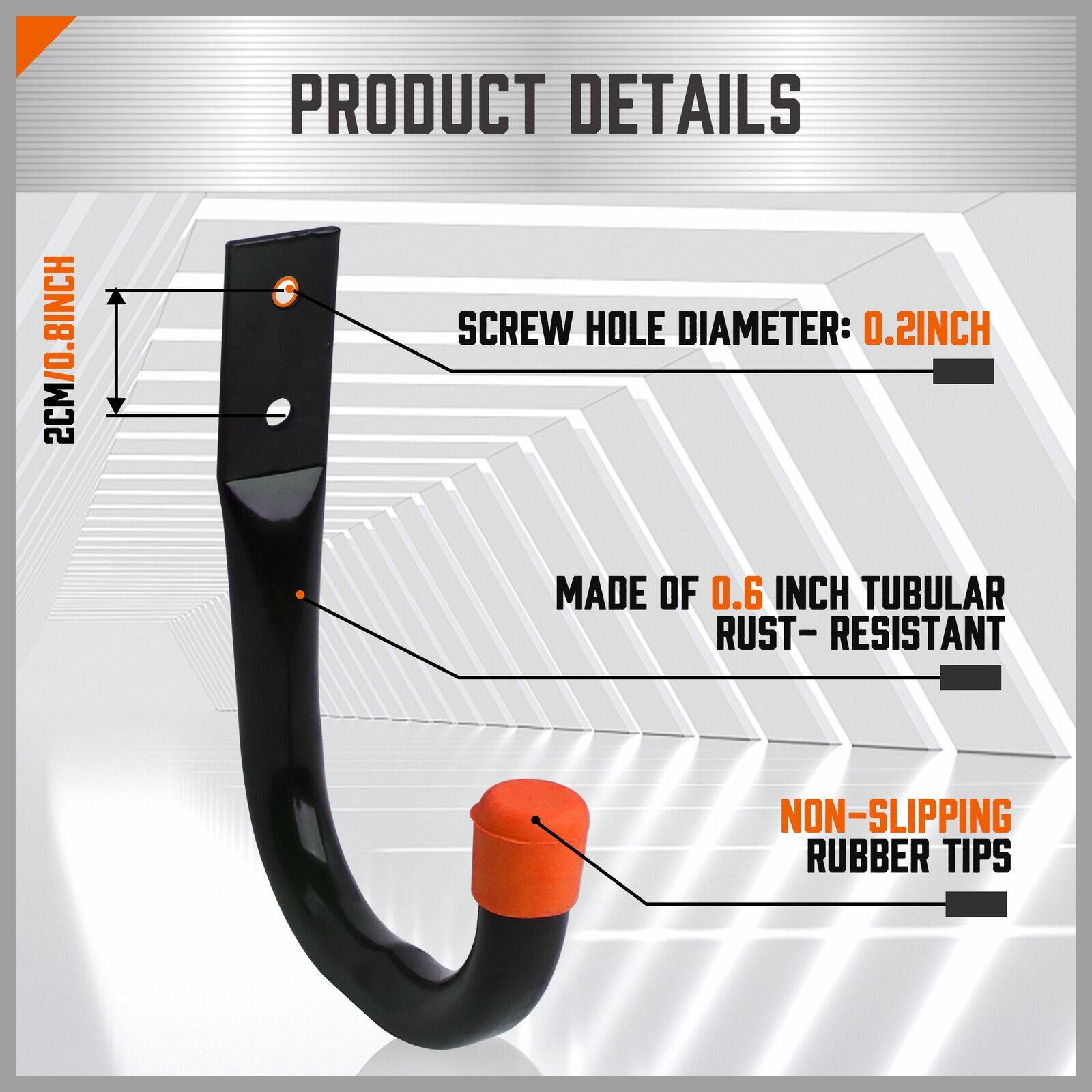 WallMounted Hooks for Ladders, Bikes, Tools in Garden Sheds Bed Bath