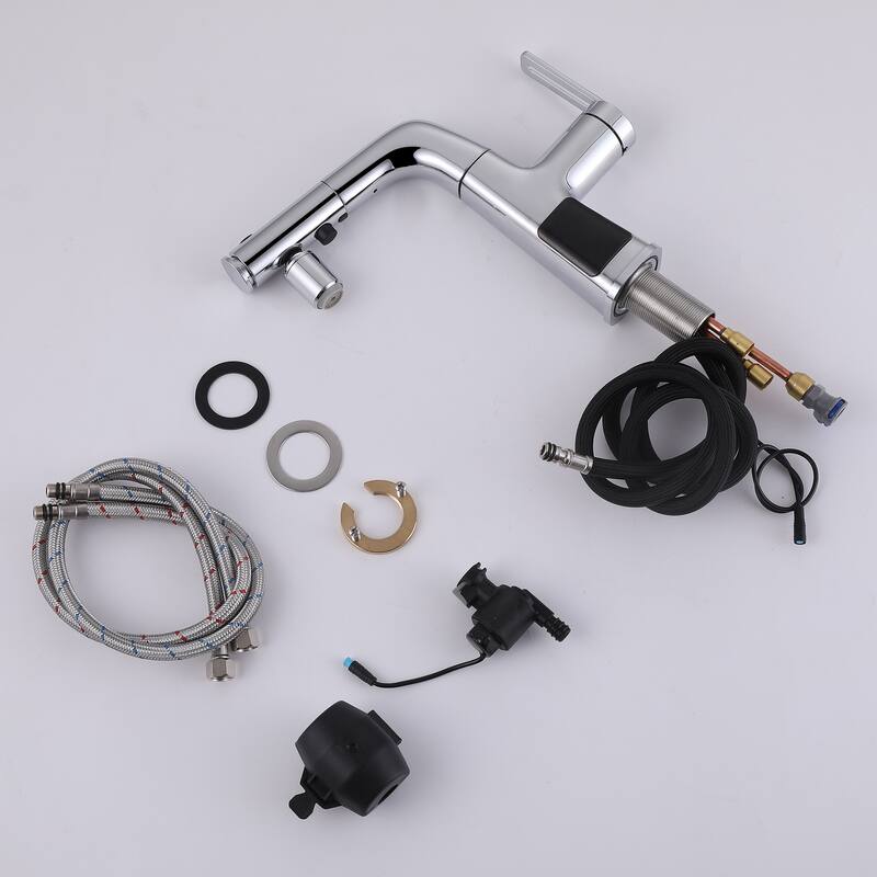 Rbrohant Pull Down Bathroom Sink Faucet, Kitchen Faucets with 360° Swivel Sprayer And Digital Display