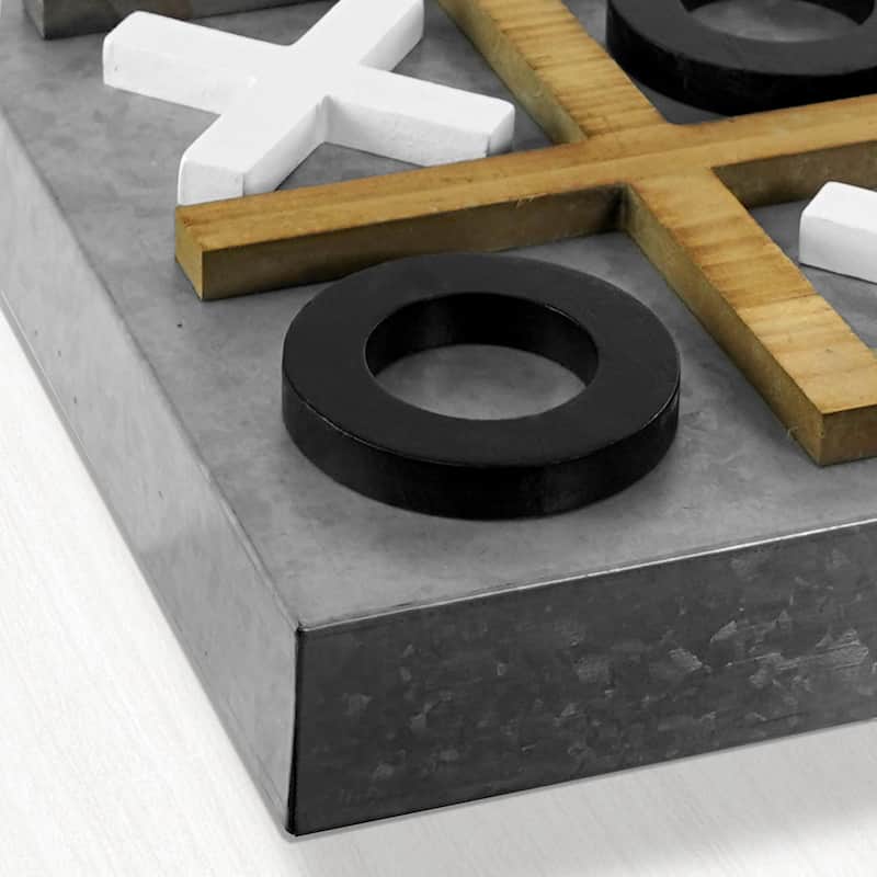 Magnetic Tic Tac Toe Wall Game Board - Black & White (15" x 15") - Multi-Color - 15" x 15"