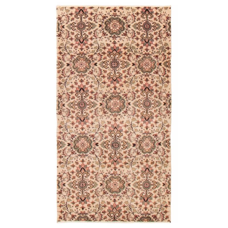 ECARPETGALLERY Hand-knotted Melis Vintage Cream Wool Rug - 3'5 x 6'4 - Cream - 3'5 x 6'4