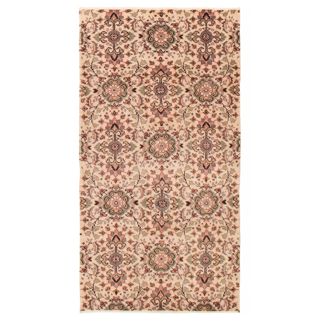 ECARPETGALLERY Hand-knotted Melis Vintage Cream Wool Rug - 3'5 x 6'4