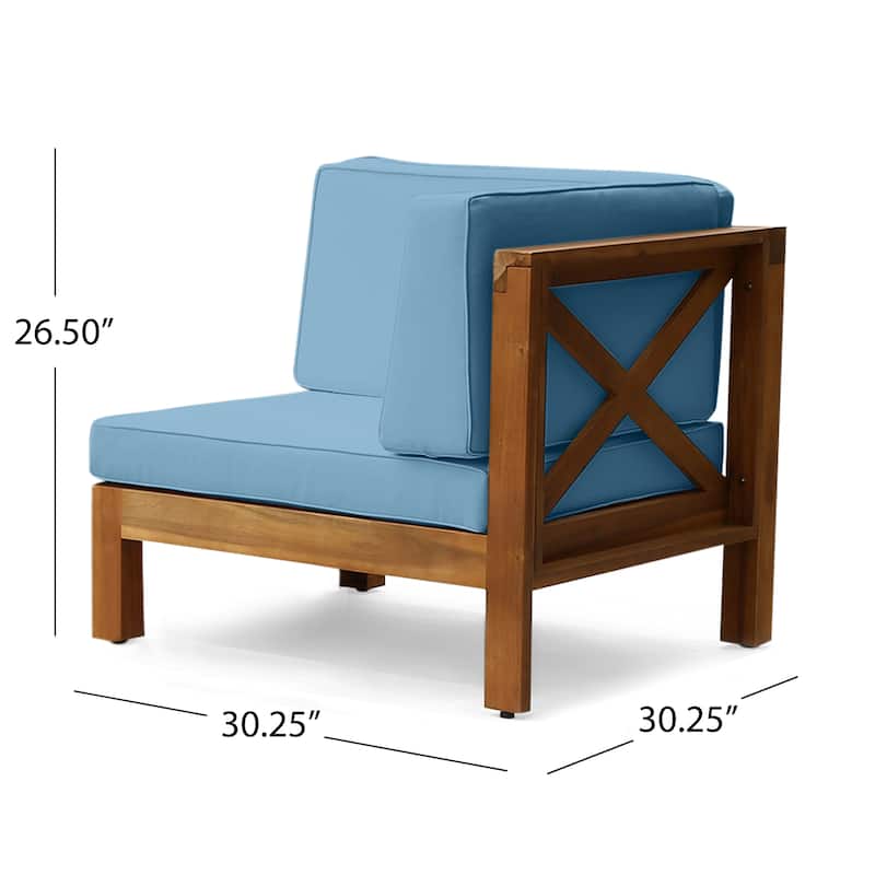 Brava Outdoor Acacia Wood 7-piece Chat Set by Christopher Knight Home