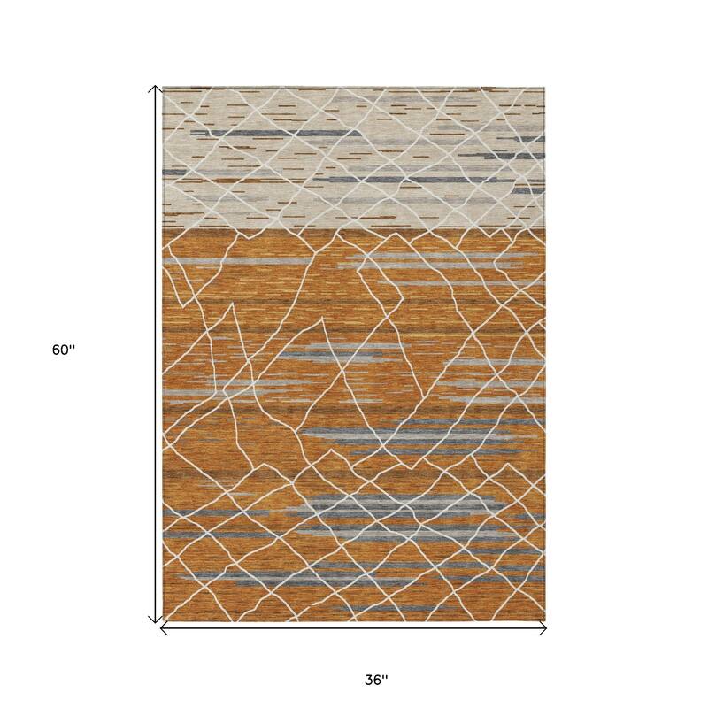 HomeRoots Striped Modern Rectangle Outdoor Rug