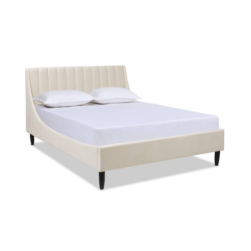 Willow Performance Velvet Channel Tufted Platform Bed