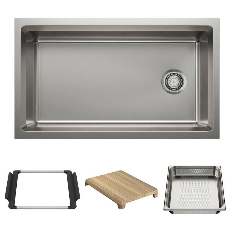 Blanco 443300 Inteos 33" Undermount Single Basin Stainless Steel - Stainless Steel - Stainless Steel