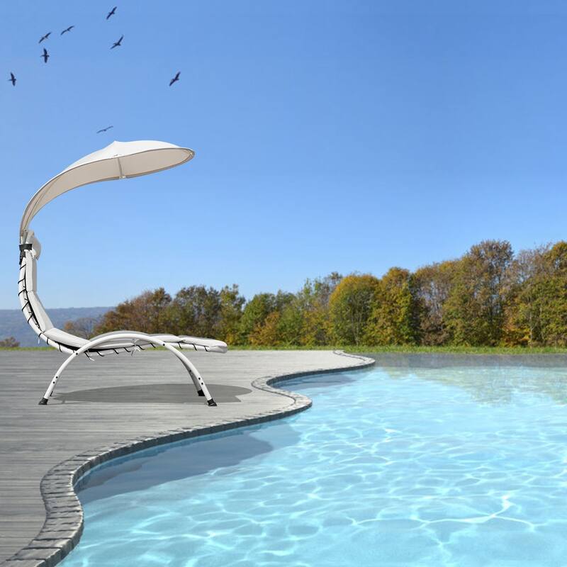 Costway Chaise Lounge Chair with Canopy Hammock Chair with Canopy