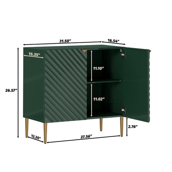 dimension image slide 4 of 5, Clihome 2-Door Storage Buffet Sideboard with Adjustable Shelf