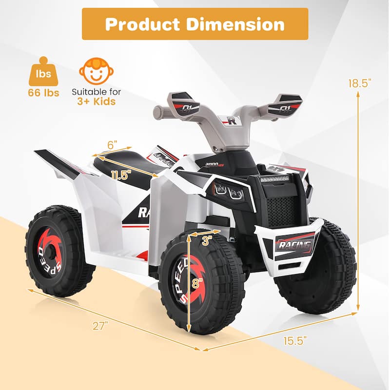 Gymax Kids Electric Ride On ATV Toy 6V Battery Powered Electric