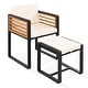 preview thumbnail 17 of 16, 18-Pieces Acacia Wood Patio Dining Set, 8 Cushioned Chairs & 8 Ottomans & 2 Square Table