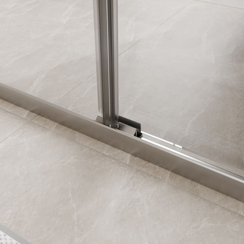 45''/54''W x 70'' H Glass Double Sliding Shower Door in Black/Chrome