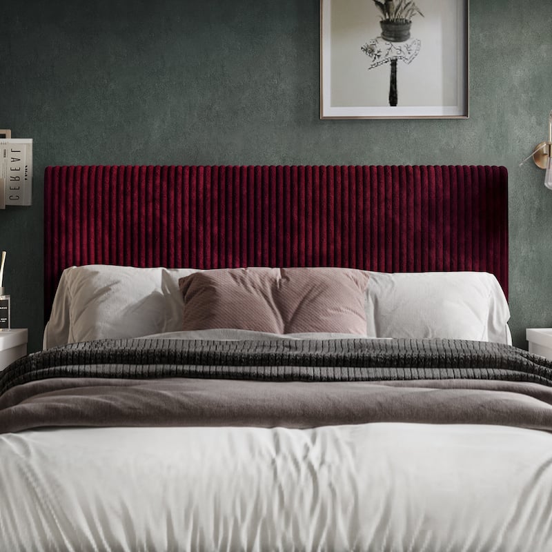 CraftPorch Corduroy Modern Upholstered Pleated Velvet Headboard