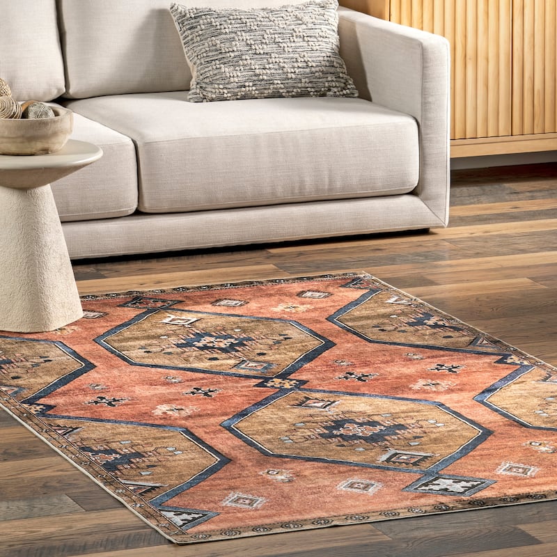 Nuloom Judy SpinClean Traditional Persian Machine Washable Area Rug