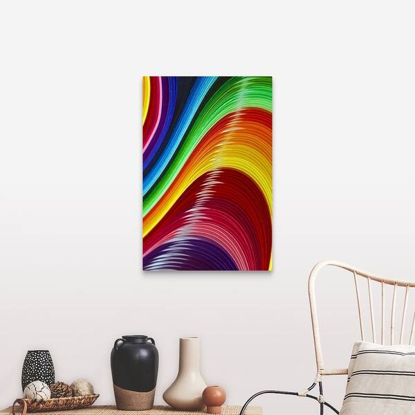 Shop Abstract Of Colored Paper Strips Canvas Wall Art