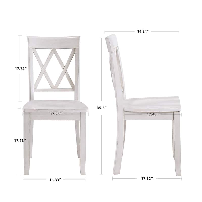 Vintage Cross Back Wood Double X-Back Dining Chairs