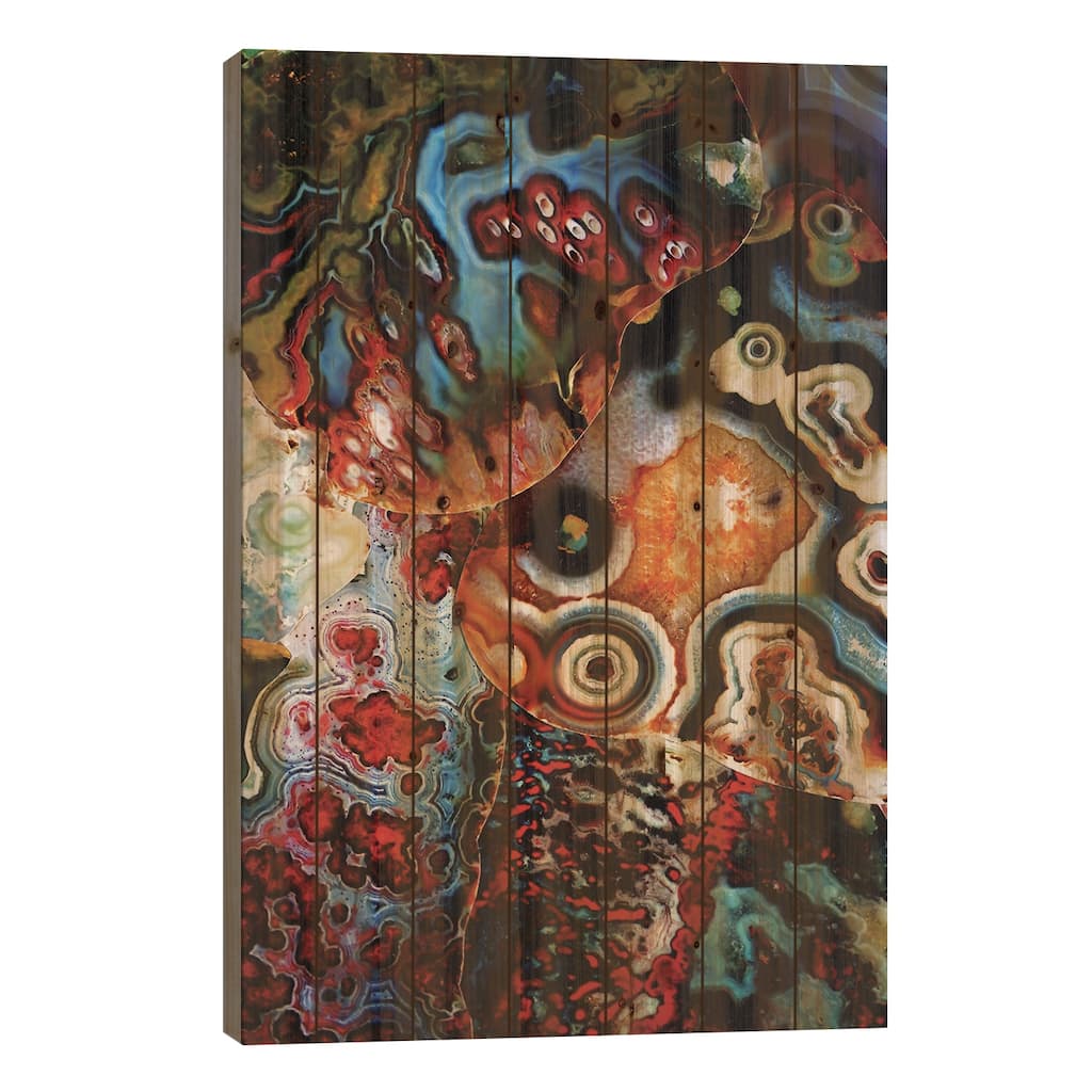 Earth's Imagination Print On Wood by Elena Kulikova - Multi-Color