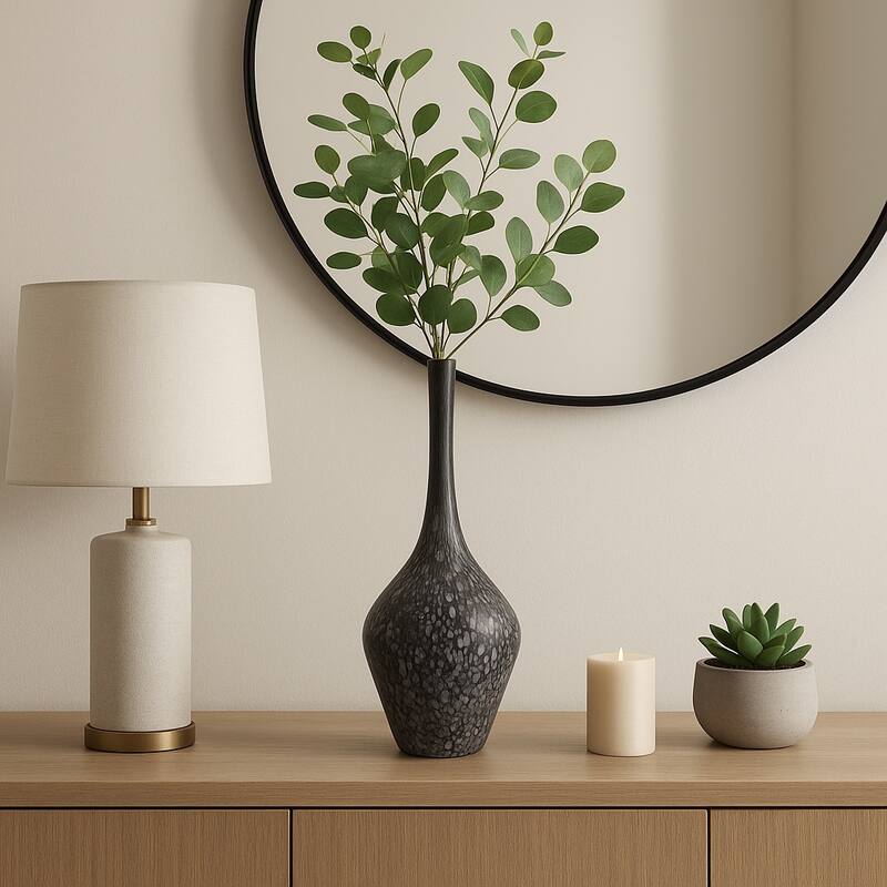 Glass Teardrop Silhouette Bottle - Gray