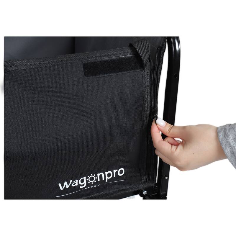 All-In-One Convertible Folding Camping Wagon Cart: Bench Seat, Storage Compartment & Included Dog Tether