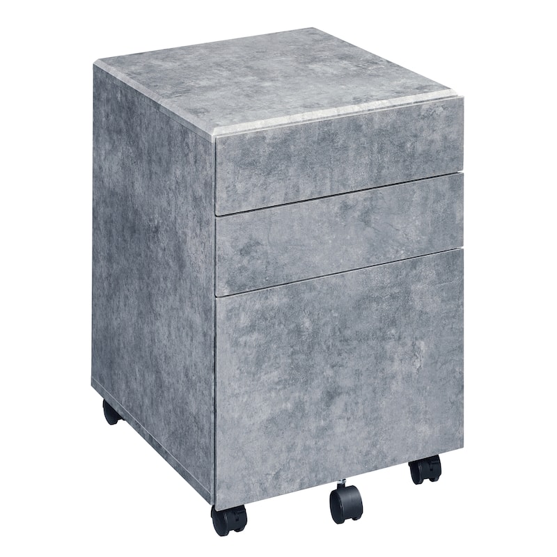 Mestica Faux Concrete 3-drawer File Cabinet