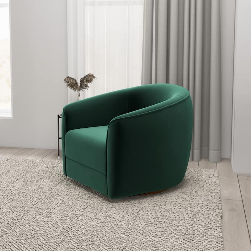 Lantern Mid-Century Modern Round Back Swivel Chair