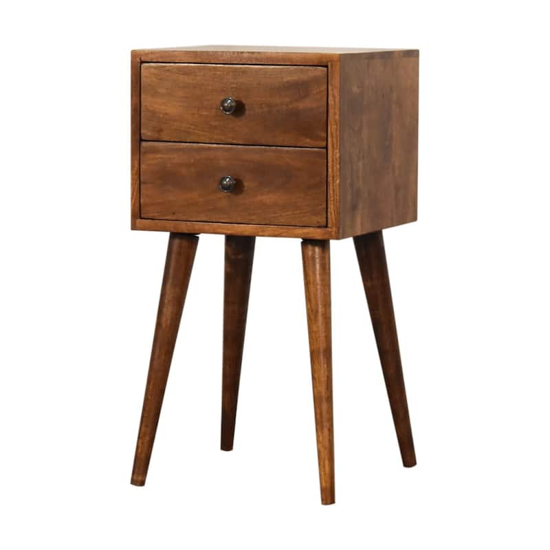 Contemporary Design 2 Drawer Nightstand,Durable And Sturdy - Brown - 2-drawer