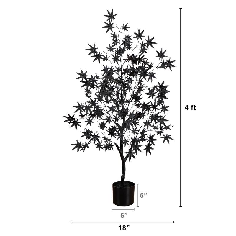 Eerie Maple Halloween Artificial Potted Tree - 4' - Unlit
