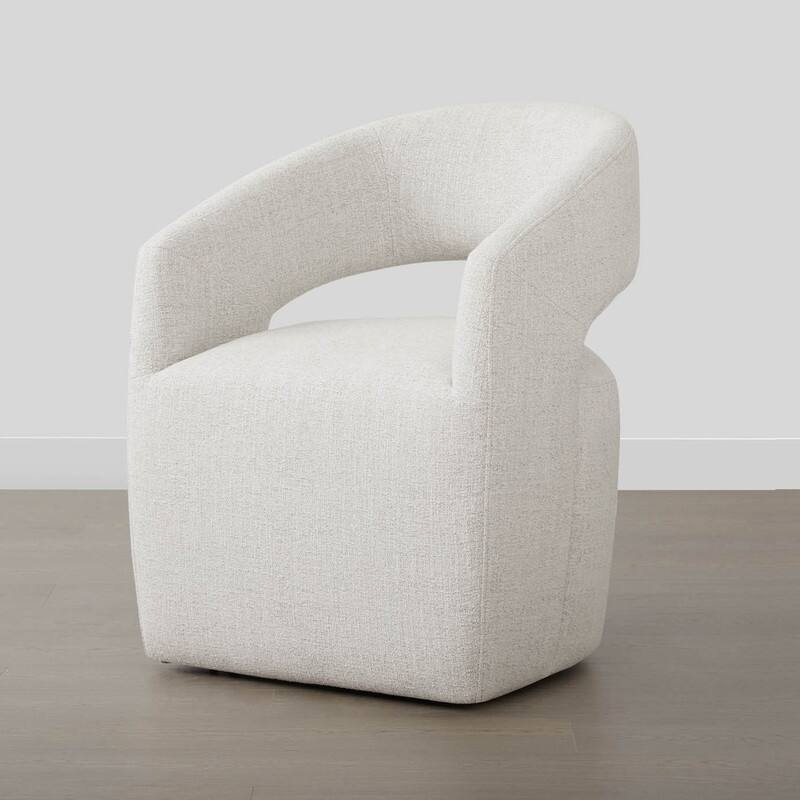 Spruce & Spring Modern Barrel Dining Chair with Casters Rolling Accent Chair