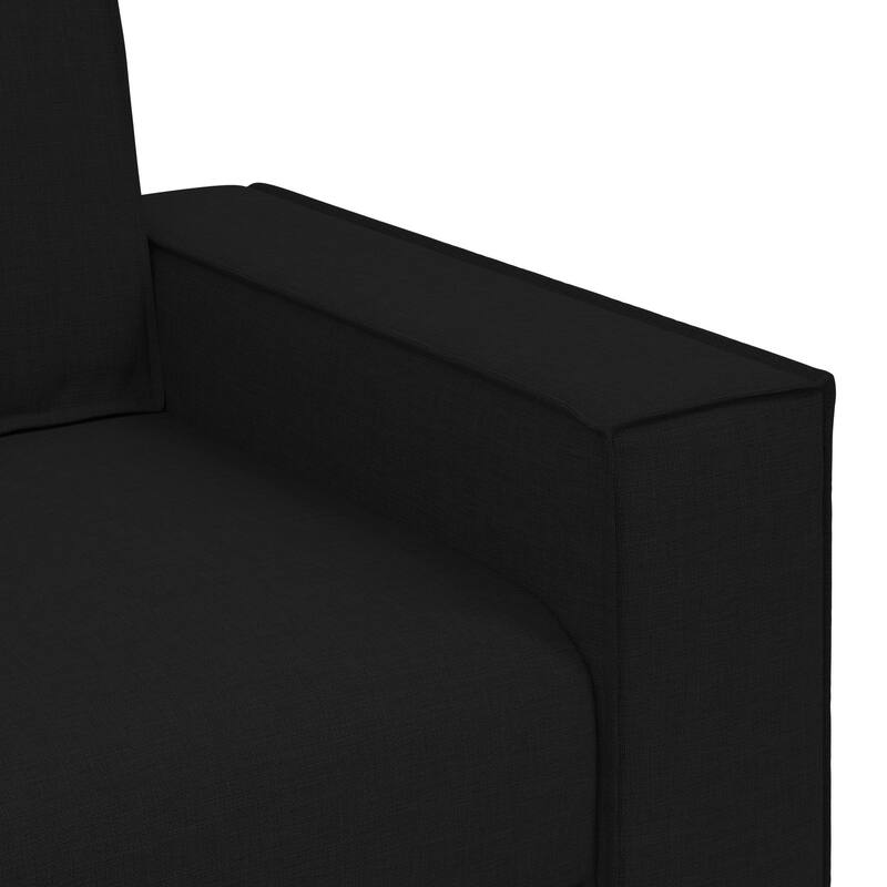 vidaXL 3 Piece Sofa Set with Cushions Black/Dark grey Fabric - 39 x 30.7 x 33.1